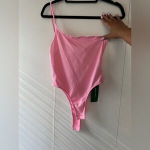 SHEIN Pink One Shoulder Bodysuit